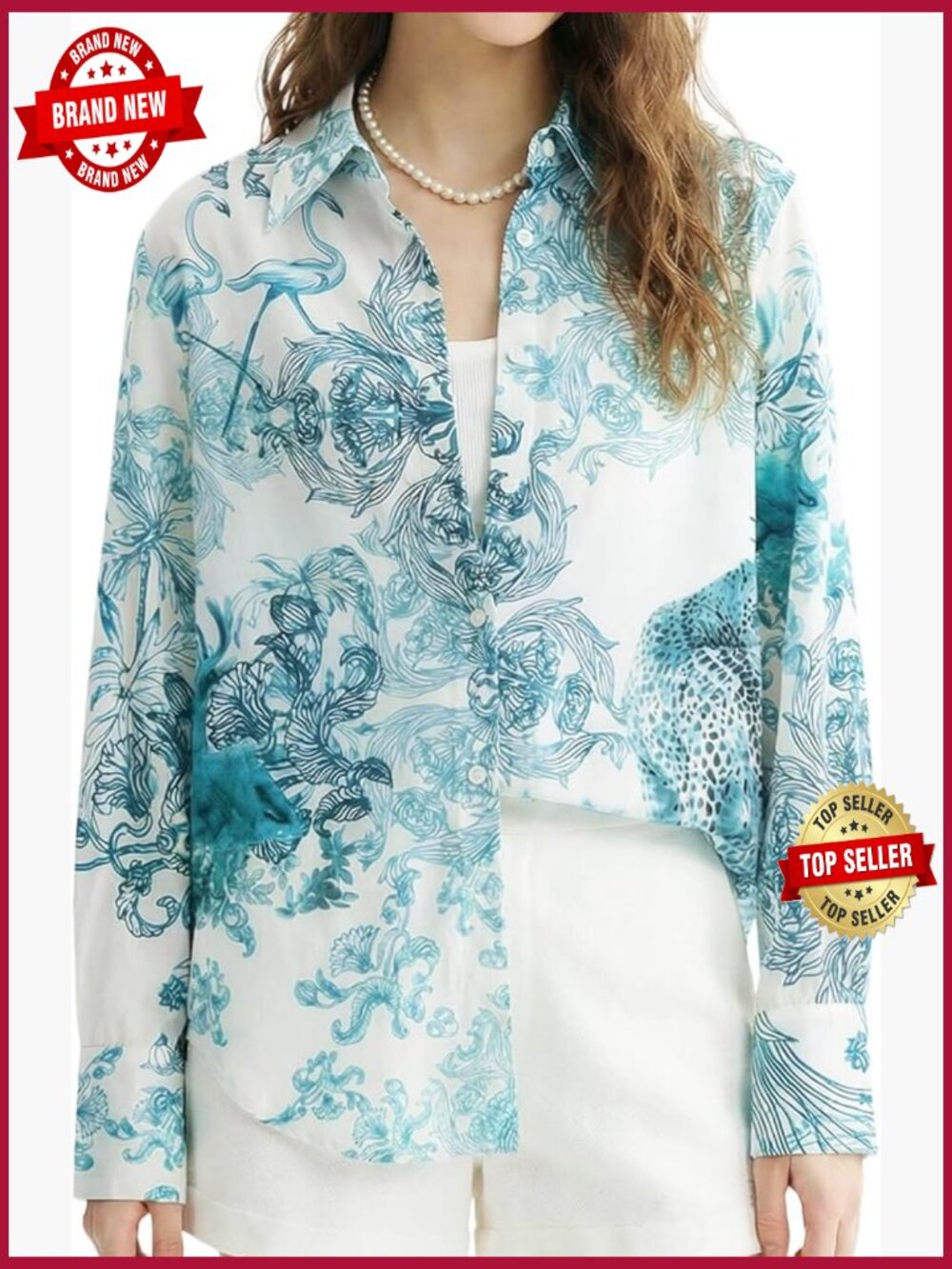 Pure Mulberry Silk Blouse Long Sleeve Button Down Shirt Women